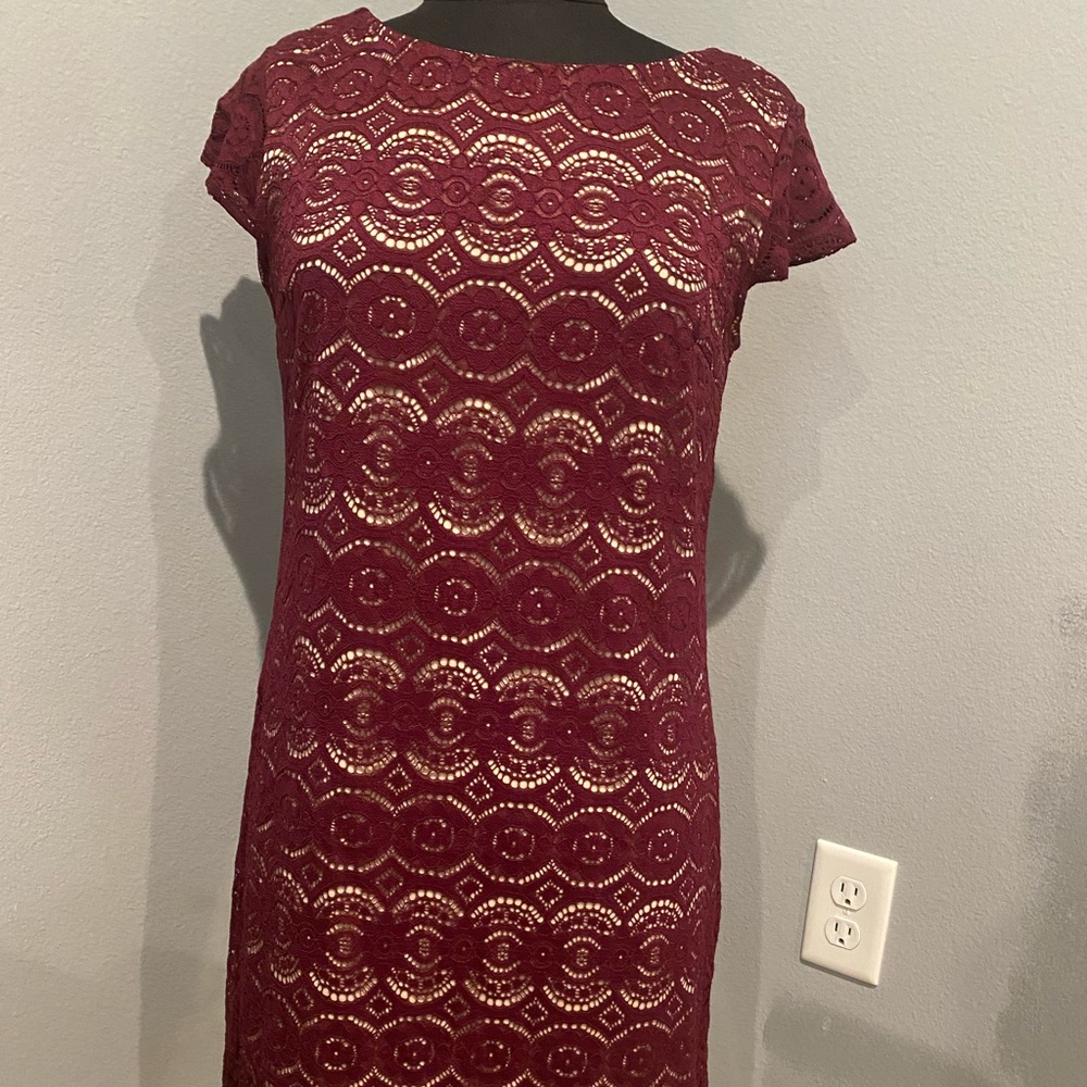 Dress Barn Maroon Lace Dress